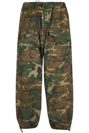 Givenchy Bukser, Herre, Grøn, M, Bomuld, Camouflage Justerbare Bukser