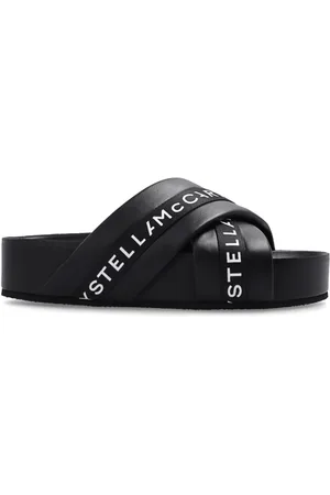 Stella McCartney Sko, Dame, Sort, 36 EU, Sorte `Vesta` Slide Sandaler med Tåseparatører
