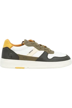 D.A.T.E. Sko, Herre, Hvid, 40 EU, Bomuld, Court 2.0 Hvid og Militærgrøn Sneaker