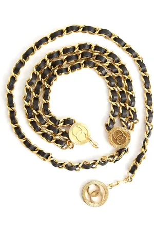 CHANEL Pre-owned, Dame, Gul, ONE SIZE, Uld, Vintage K?de og L?derb?lte