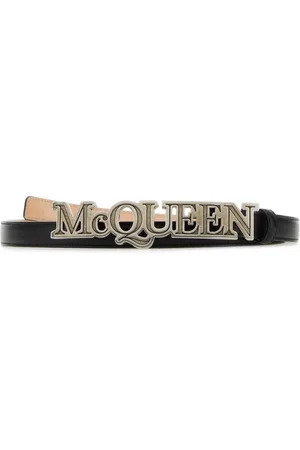 Alexander McQueen Tilbehør, Herre, Sort, 90 CM, Læder, Sort læderbælte - 2 cm højde