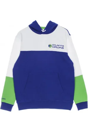 Mitchell & Ness Sweathshirts & Hoodies, Herre, Blå, XS, Uld, HoodieBA Fusion Fleece 2.0 Hardwood Classics Atlhaw