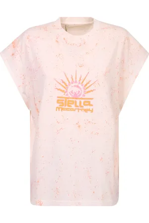 Stella McCartney Top, Dame, Lyserød, S, Bomuld, Logo-print Ærmeløs T-shirt