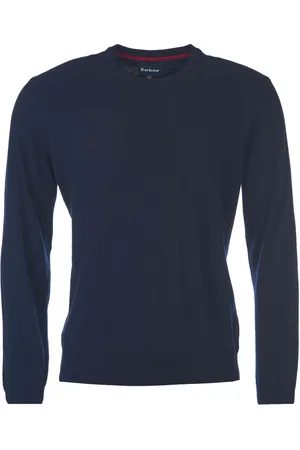 Barbour Strik, Herre, Blå, S, Uld, M?rkebl? Crew Neck Sweater Harrow Mkn0867Ny94