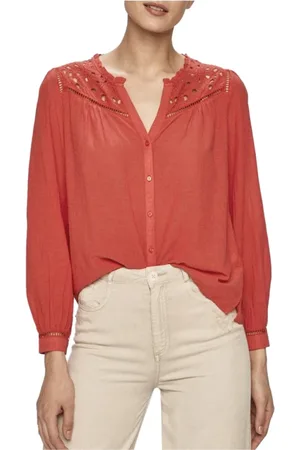 Pepe Jeans Bluser & Skjorter, Dame, Rød, XS, Bomuld, Shirt Carina_PL303953