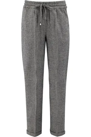 Kiton Bukser, Dame, Sort, L, Uld, H?ndlavet Slim-fit Bukser