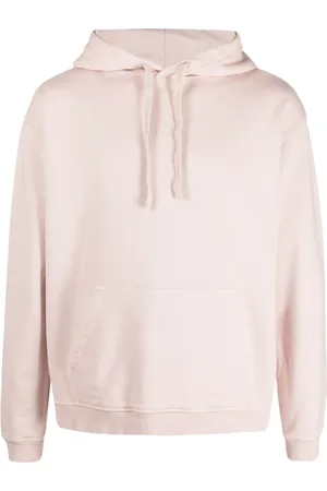Boglioli Sweathshirts & Hoodies, Herre, Lyserød, L, Bomuld, Lyser?d Bomuldsh?ttetr?je med Sn?re