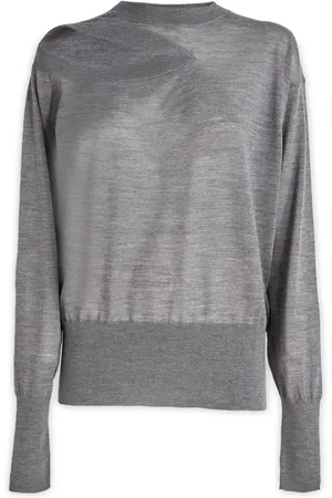 Stella McCartney Strik, Dame, Grå, M, Uld, Rundhalset Pullover