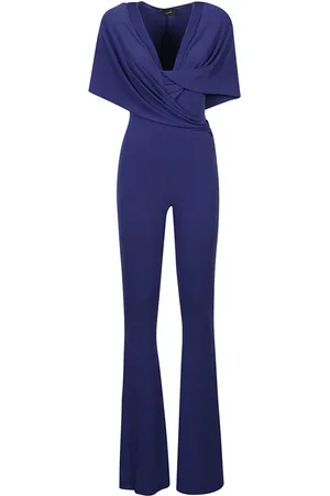 Andamane Jumpsuits & Playsuits, Dame, Blå, 2XS, Navy Maxi Flare Jumpsuit med hætte
