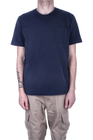 Aspesi Top, Herre, Blå, 2XL, Bomuld, Blå Bomuld T-shirt med Frontlomme