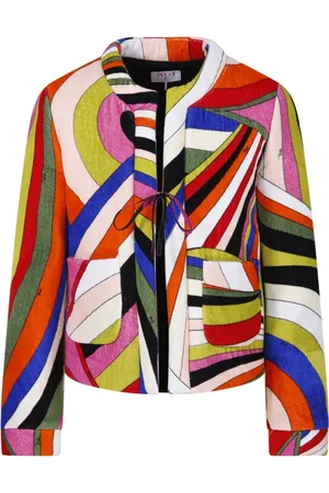 Emilio Pucci Jakke, Dame, Flerfarvet, L, Blå/Fuchsia Jakke