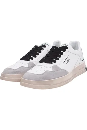 Ghoud Sko, Herre, Grå, 45 EU, Læder, Tweener Lavt Læder/Suede Sneakers - Hvid/Grå