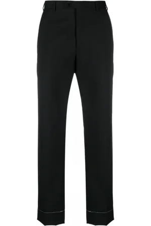 BRIONI Bukser, Herre, Sort, 2XL, Uld, Sorte Uld Bukser med Skræddersyet Design