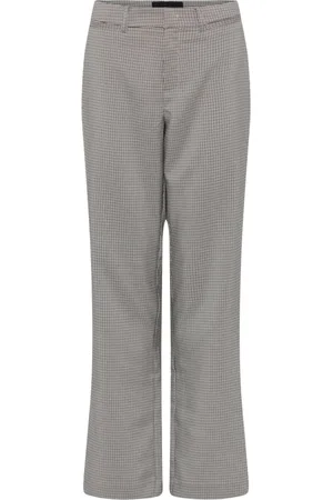 C.ro Bukser, Dame, Grå, XL, Polyester, Cro Straight Leg Pant Bukser 6705/405 4529-Petit Chec