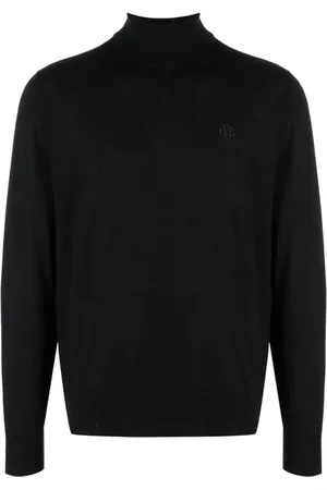Dsquared2 Strik, Herre, Sort, M, Uld, Strikket rullekrave sweater