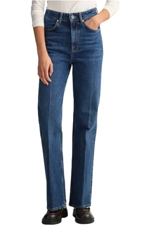 GANT Jeans, Dame, Blå, W29, Bomuld, Højtaljede Flare Jeans
