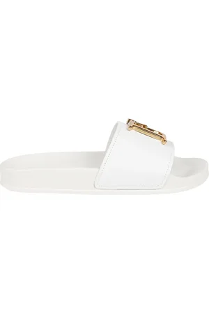 Dsquared2 Sko, Dame, Hvid, 37 EU, Uld, Bianco/Oro Vintage Slide Sandaler