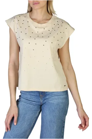 Pepe Jeans Top, Dame, Hvid, XS, Bomuld, T-shirt Clarisse_PL505168