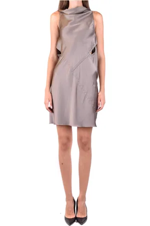 Rick Owens Kjole, Dame, , S, Bomuld, Casual Grå Trapez Mini Kjole