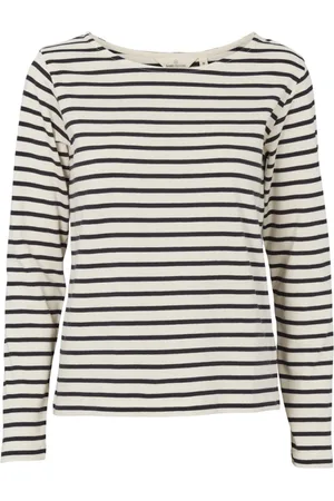 Basicapparel Top, Dame, Sort, XL, Bomuld, Breton LS Tee - Birch/