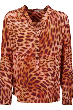 Stella McCartney Bluser & Skjorter, Dame, , 3XS, Cheetah Print Silk CDC Skjorte