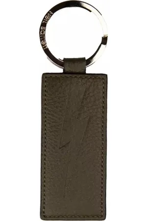 Neil Barrett Tilbehør, unisex, Grøn, ONE SIZE, Læder, Herre Læder Nøglering