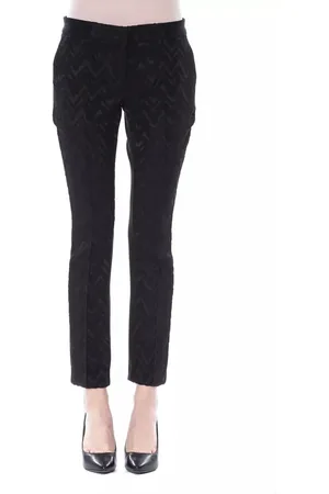 Byblos Bukser, Dame, Sort, S, Uld, Sorte Acryl Slim Fit Bukser med Mønstre