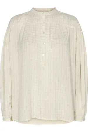 Sofie Schnoor Bluser & Skjorter, Dame, Hvid, M, Uld, A-formet Skjorte, Off /Guld, S223224