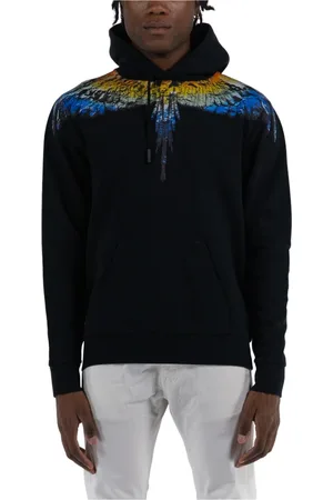 MARCELO BURLON Sweathshirts & Hoodies, Herre, Sort, XL, Bomuld, Lunar Wings Hættetrøje