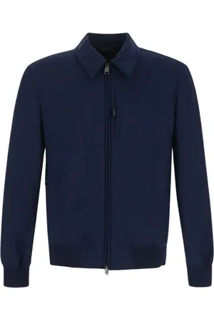 BRIONI Jakke, Herre, Blå, L, Uld, Bomberjakke