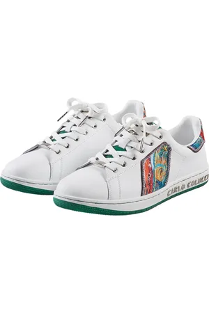 Carlo Colucci Sko, unisex, Hvid, 39 EU, Unik Strik Sneaker