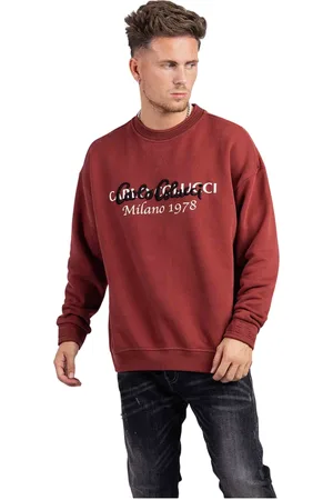 Carlo Colucci Sweathshirts & Hoodies, Herre, Rød, XS, Uld, Herre Rød Sweater - Stil C5334 79