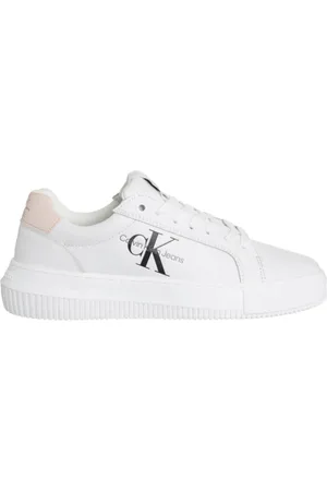 Calvin Klein Sko, Dame, Hvid, 36 EU, Læder, Chunky Cupsule Mono Sneakers