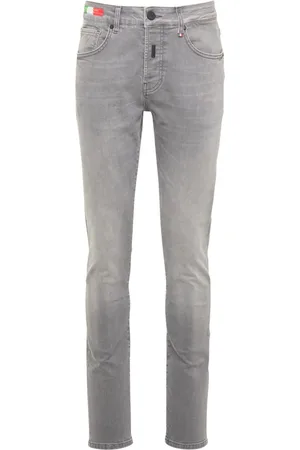 Carlo Colucci Jeans, Herre, Grå, W34, Vintage Vaskede Skinny Jeans