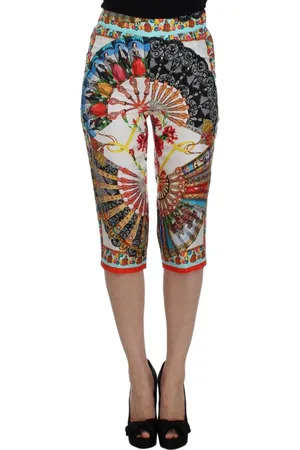 Dolce & Gabbana Bukser, Dame, , 2XS, Majolica Sicily Silke Capris