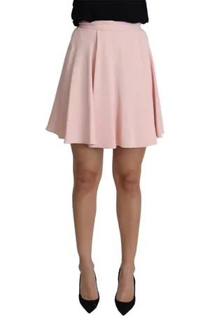 Dolce & Gabbana Nederdel, Dame, Lyserød, 3XS, Rayon, Tuck Pleat Flare A-line Mini Skirt
