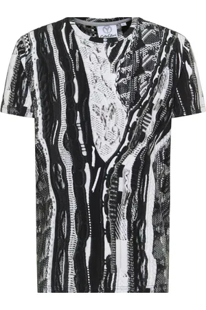 Carlo Colucci Top, Herre, Sort, L, Bomuld, De Bellis Trykt T-Shirt
