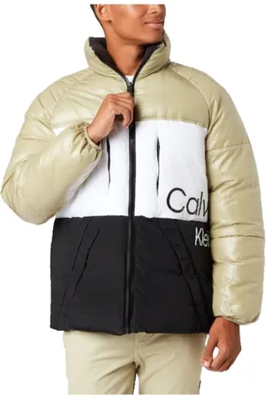 Calvin Klein Jakke, Herre, Hvid, L, Uld, Colorblock Puffer Jakke