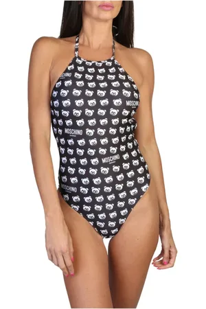 Moschino Badetøj, Dame, Sort, M, Uld, Polkaprikket badedragt - Forår/sommer kollektion