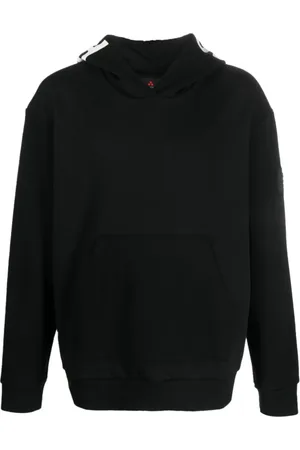 Peuterey Sweathshirts & Hoodies, Herre, Sort, XS, Bomuld, Logo-Print Bomuldshættetrøje