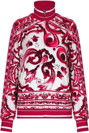 Dolce & Gabbana Strik, Dame, Flerfarvet, S, Uld, Majolica-print Bomberjakke