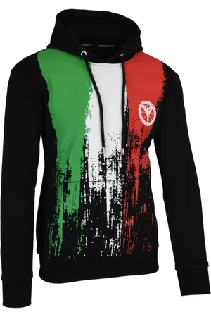 Carlo Colucci Sweathshirts & Hoodies, Herre, Sort, XS, Unik Sweathoodie med iøjnefaldende tryk