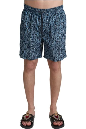 Dolce & Gabbana Badetøj, Herre, Blå, S, Polyester, Mønstret Strandtøj Badeshorts