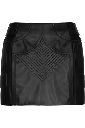 Dolce & Gabbana Nederdel, Dame, Sort, S, Uld, Stilfuld Nappa Læder Mininederdel