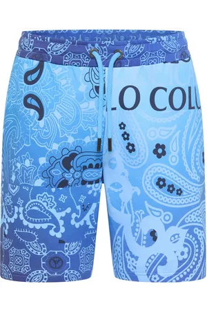 Carlo Colucci Shorts, Herre, Blå, M, Bomuld, Bandana Sweatshort De Chiusole - Eksklusivt Design