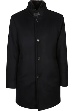 MOORER Frakke, Herre, Sort, XL, Navy Bond-Fur-Le Coat
