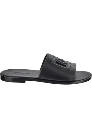 Dolce & Gabbana Sko, Dame, Sort, 41 1/2 EU, Læder, Quiltet DG Logo Sliders