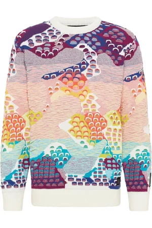 Carlo Colucci Strik, Herre, Hvid, XS, Bomuld, Rundhalset Sweater, Dalfollo