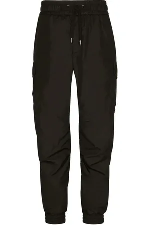 Dolce & Gabbana Bukser, Herre, Sort, M, Nylon, Plaque Tech Tapered Cargo Bukser