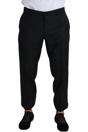 Dolce & Gabbana Bukser, Herre, Sort, XL, Uld, Bredbenede bukser